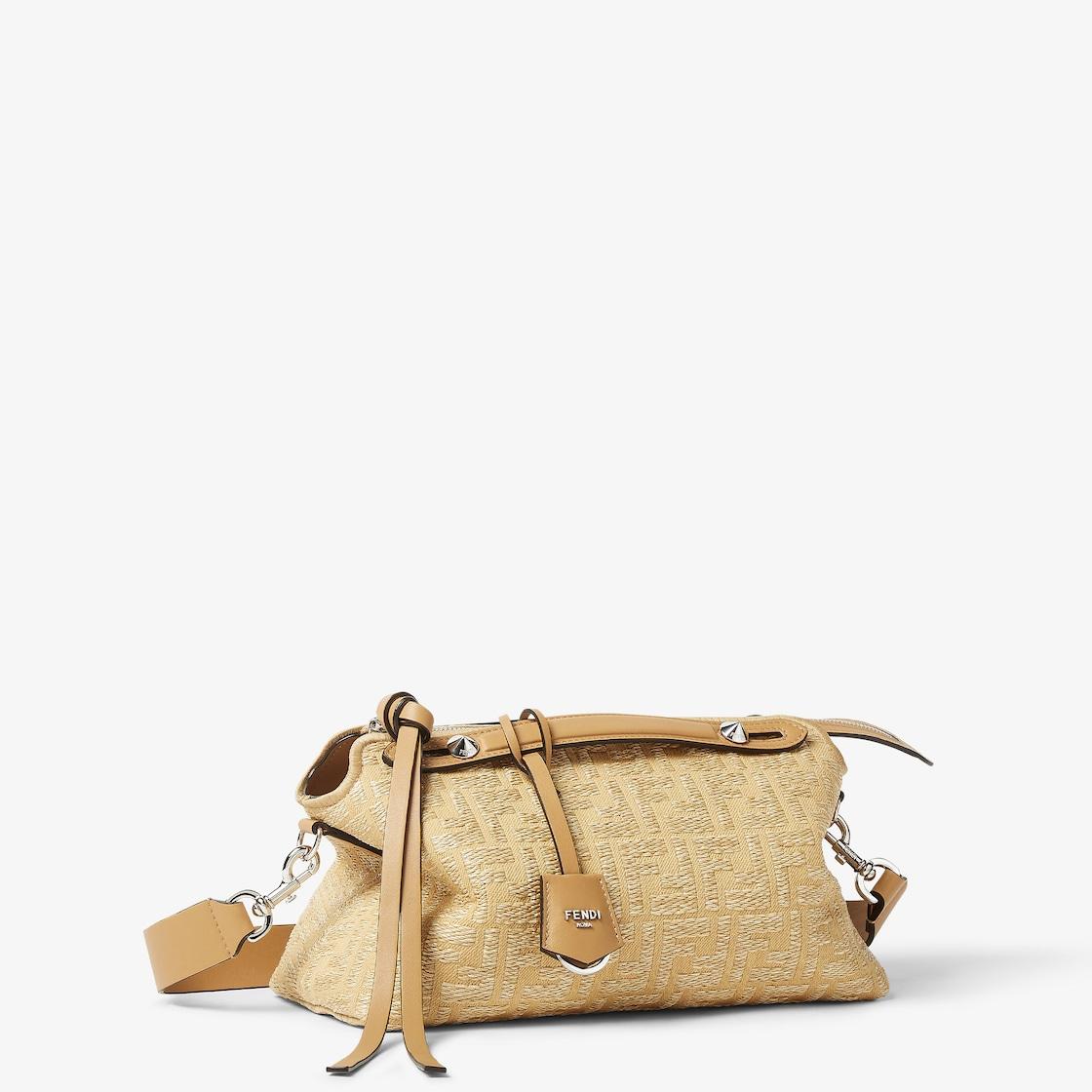 By The Way Soft MiniJacquard fabric mini-bag with raffia FF Product Image