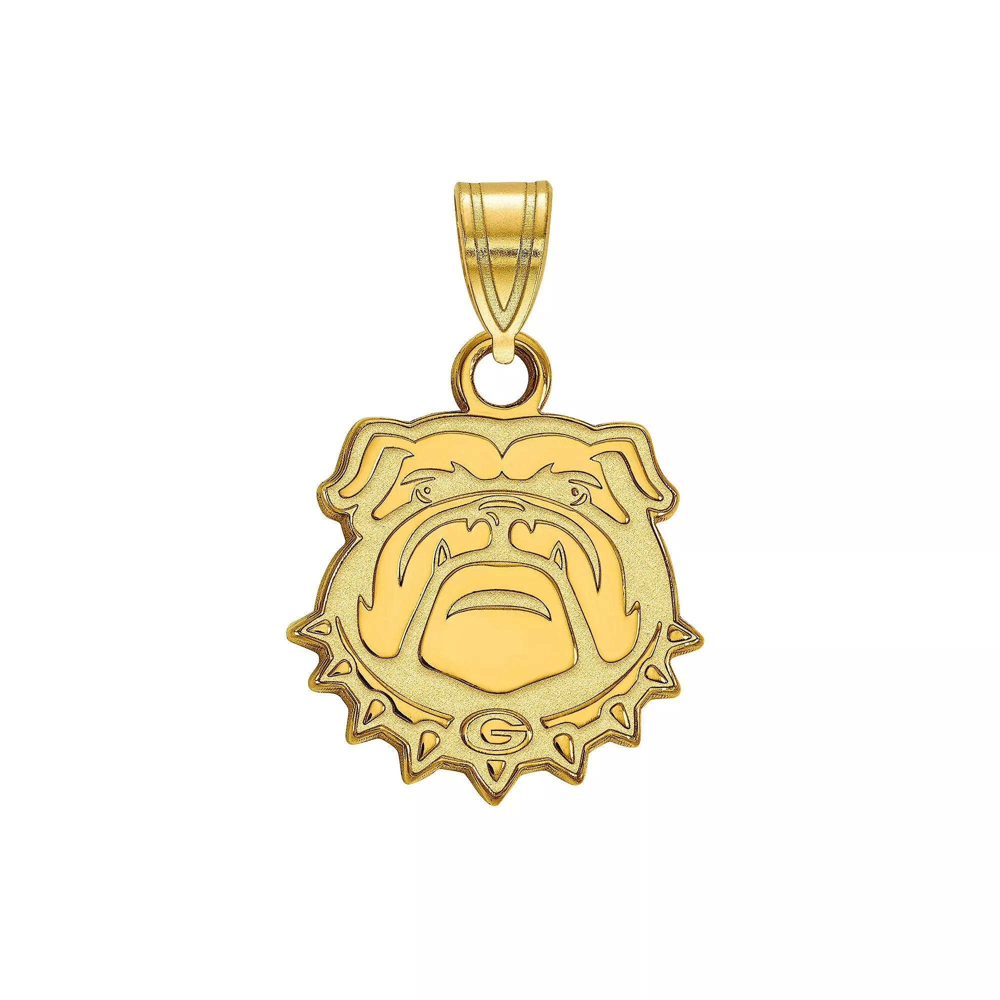 LogoArt Georgia Bulldogs Sterling Silver 14K Gold Plated Small Pendant, Women's, Size: 18 mm Product Image
