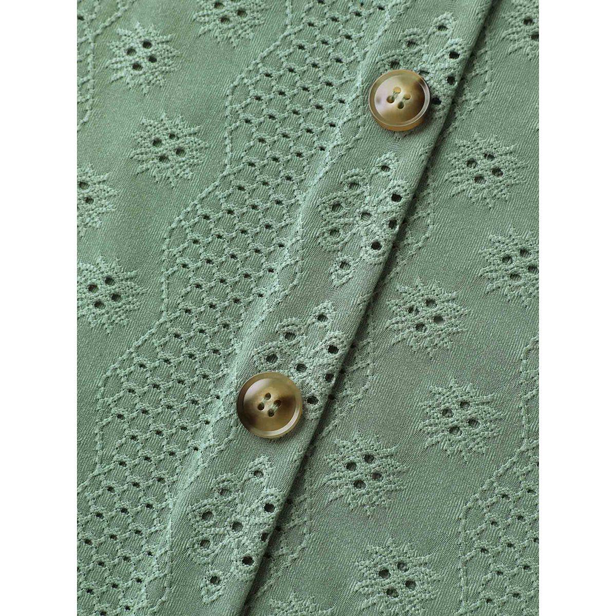 Plus Size Cut-Out Textured Button Detail Tank Top Women Greenbean Leisure Texture Round Neck Casual Tank Tops Camis BloomChic 28/5X Product Image