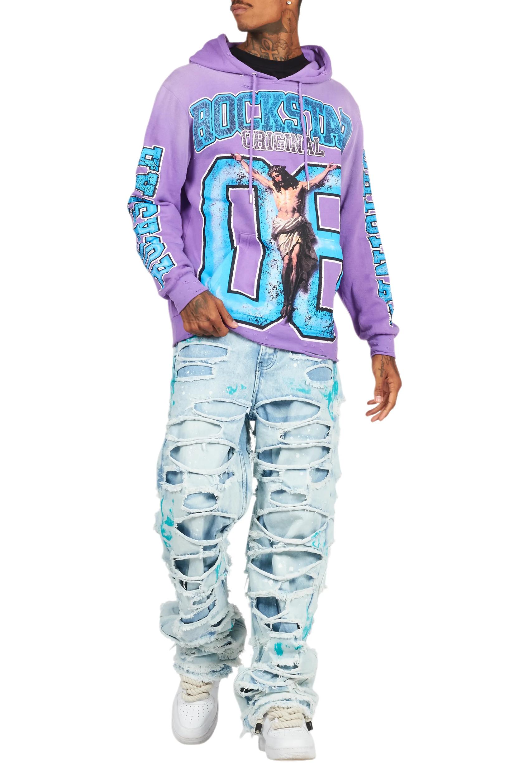 Tariqa Purple Oversized Hoodie Female Product Image