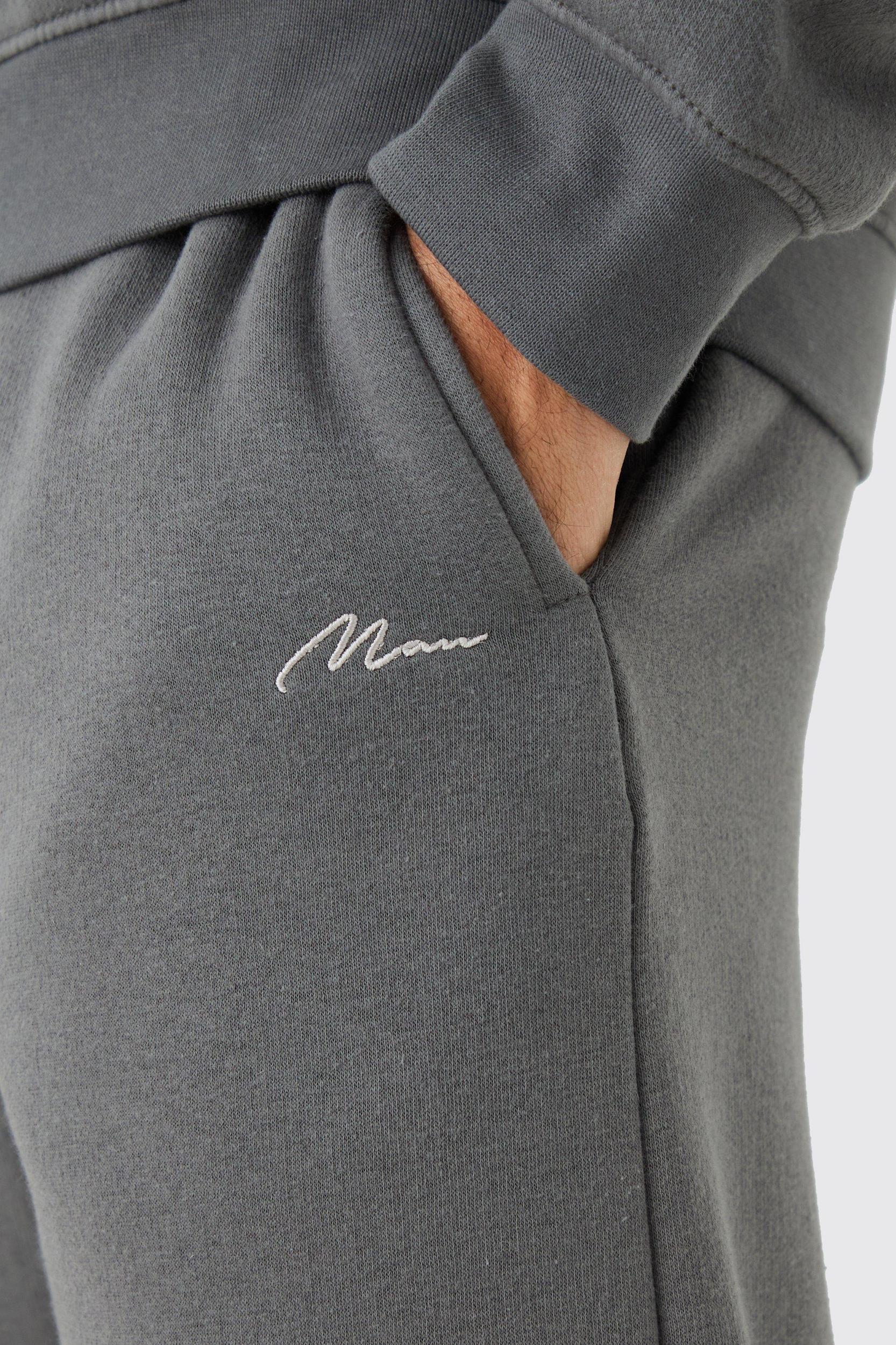 Regular Fit Man Signature Extended Neck Split Hem Sweatshirt Tracksuit | boohooMAN USA Product Image