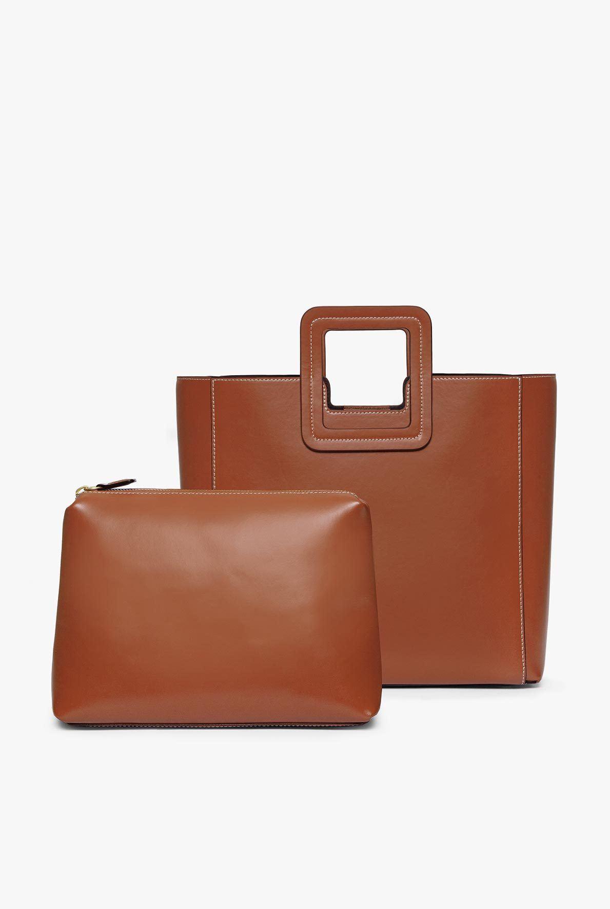 SHIRLEY LEATHER BAG | SADDLE Product Image