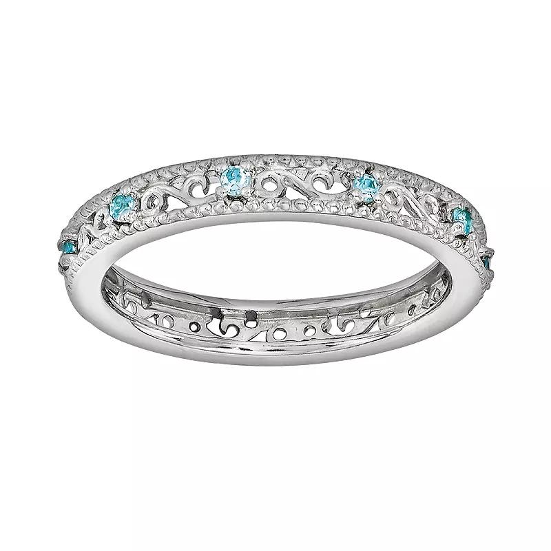 Stacks & Stones Sterling Silver Blue Topaz Stack Ring, Women's,  Product Image