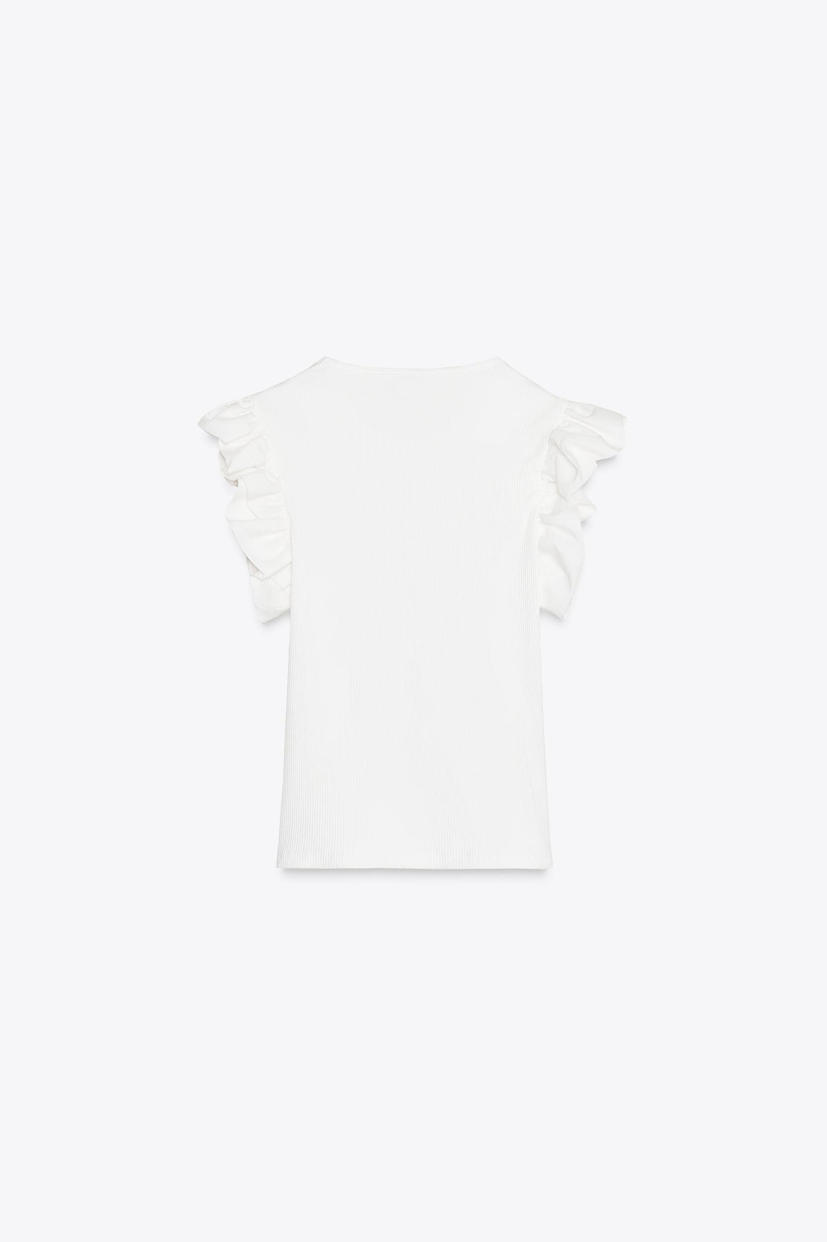 COMBINATION RUFFLED T-SHIRT Product Image