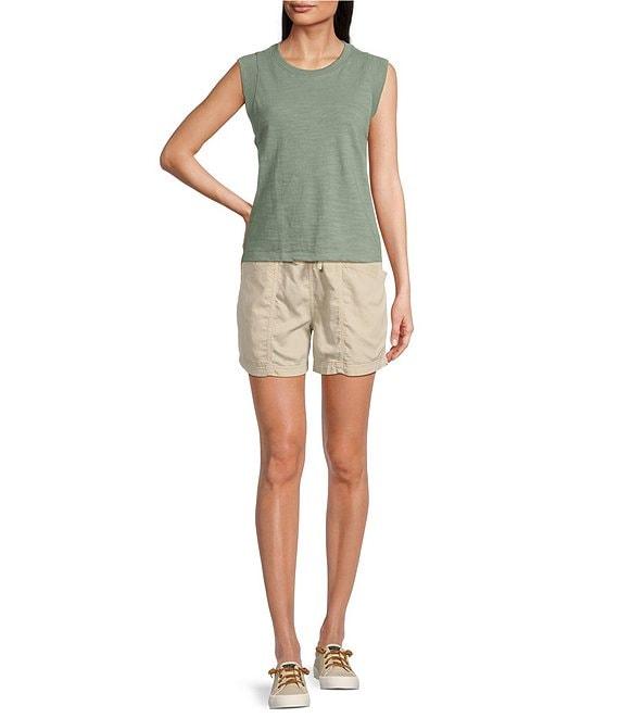 Faherty Topanga Organic Cotton Blend High Rise Flat Front Shorts Product Image