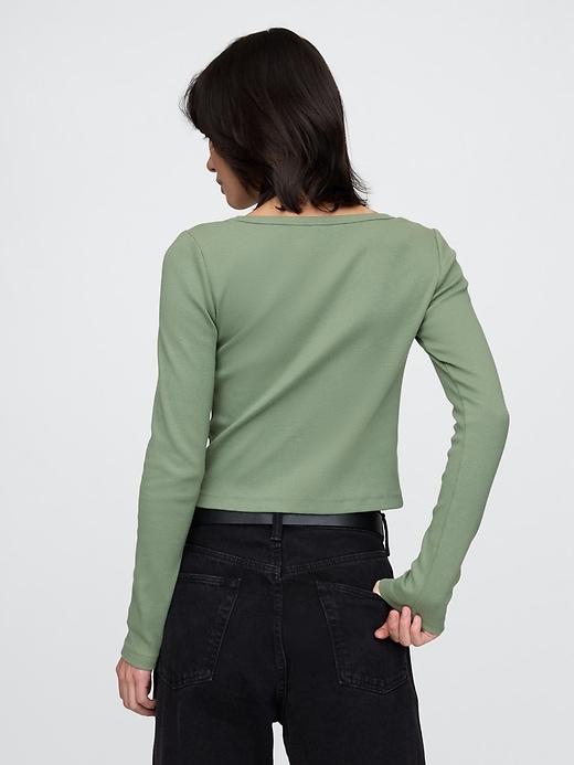 Heavyweight Rib Boatneck Crop T-Shirt Product Image
