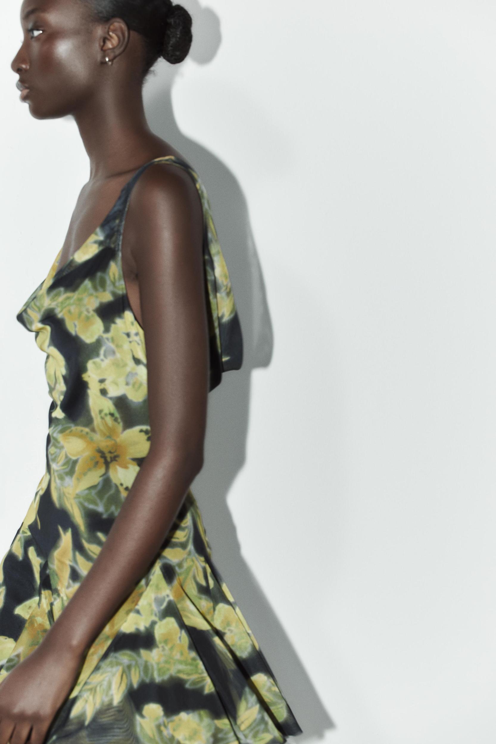 FLORAL PRINT TULLE SHORT DRESS Product Image