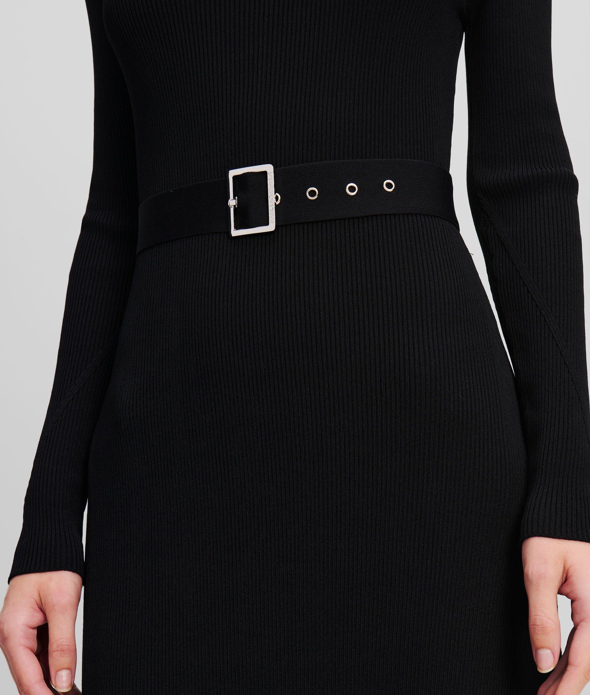 LONG-SLEEVED BELTED KNIT DRESS Product Image