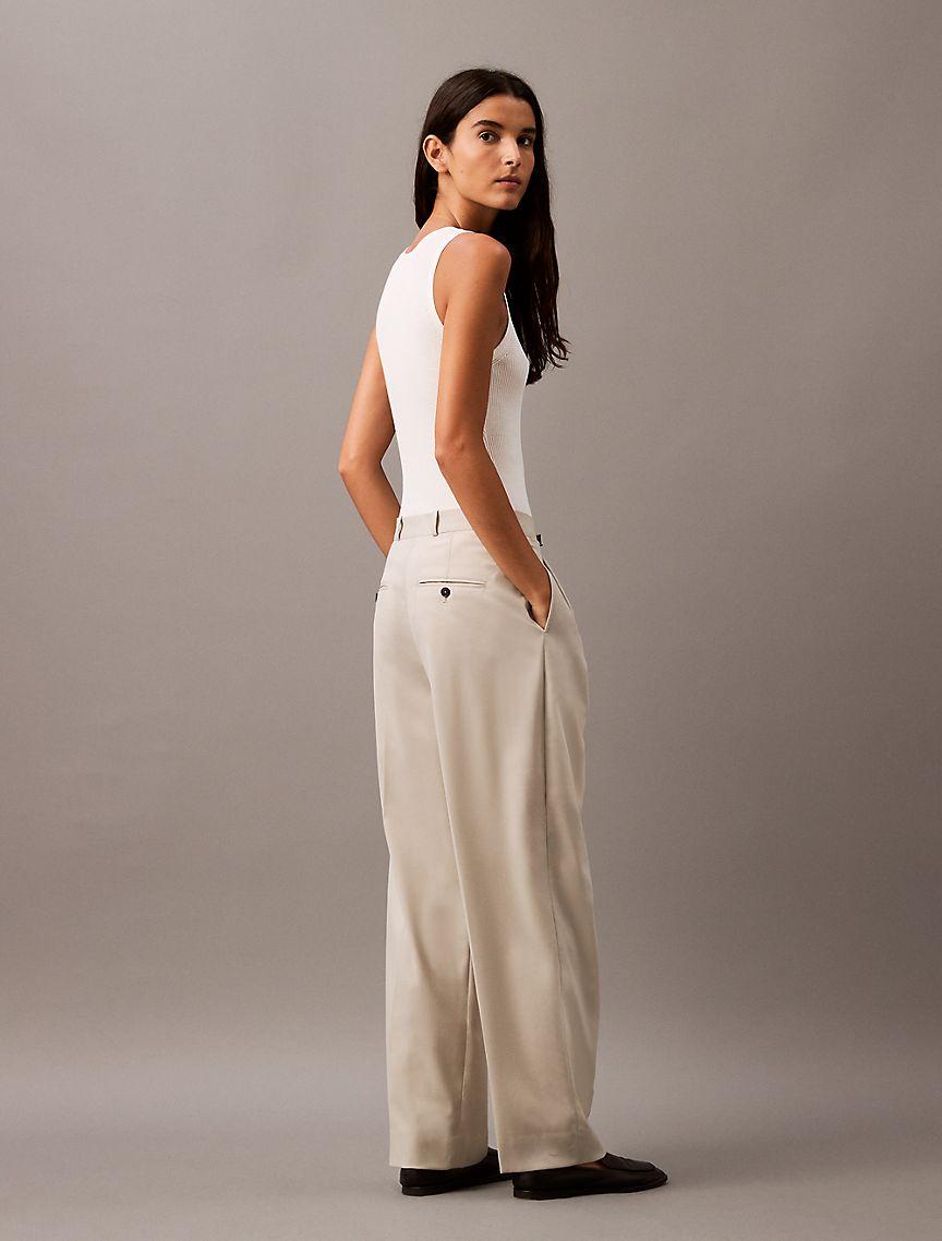 Pleated Wool Gabardine Blend Trouser Product Image