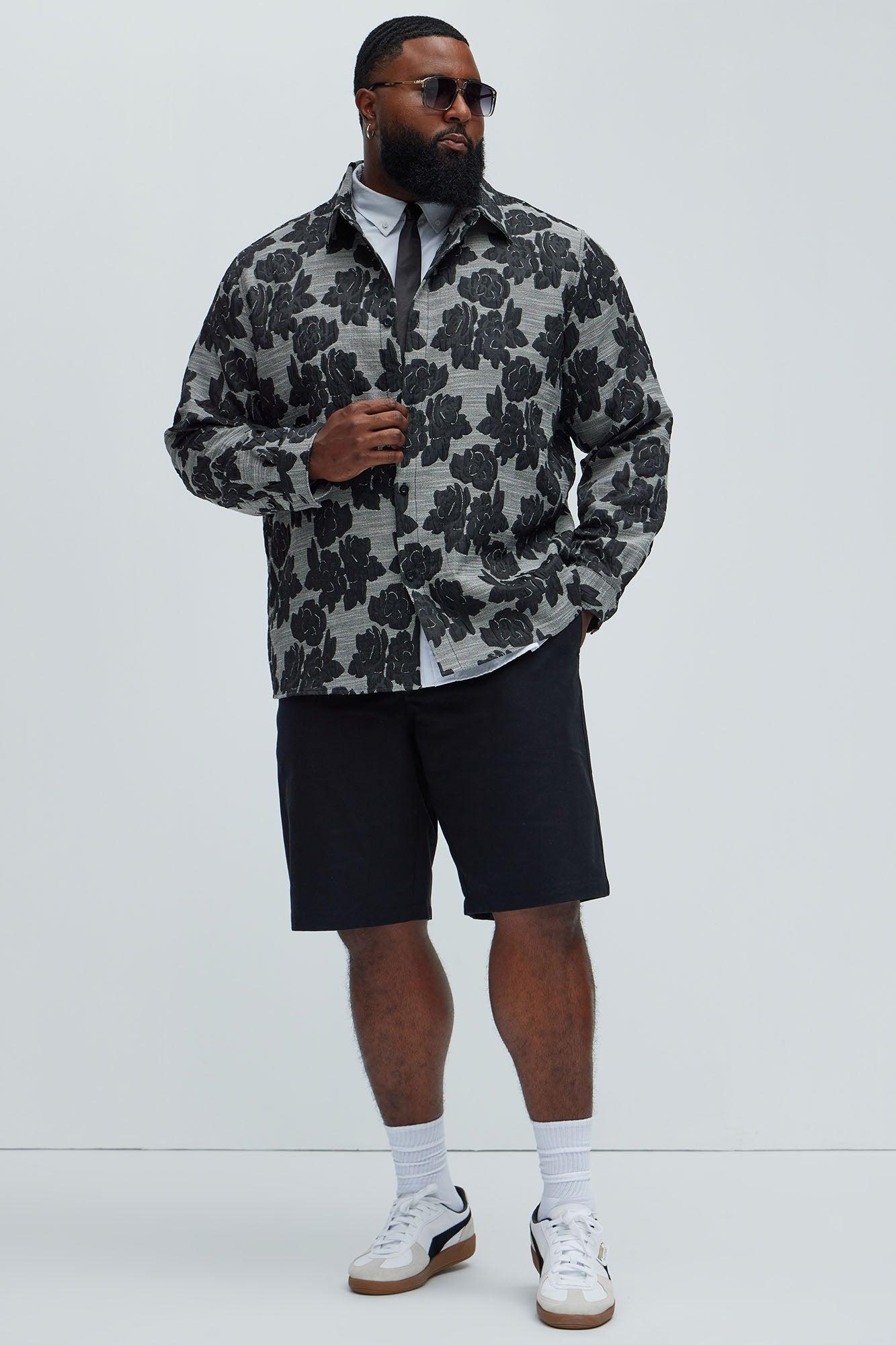 Bartlett Jacquard Long Sleeve Shirt - Black Product Image