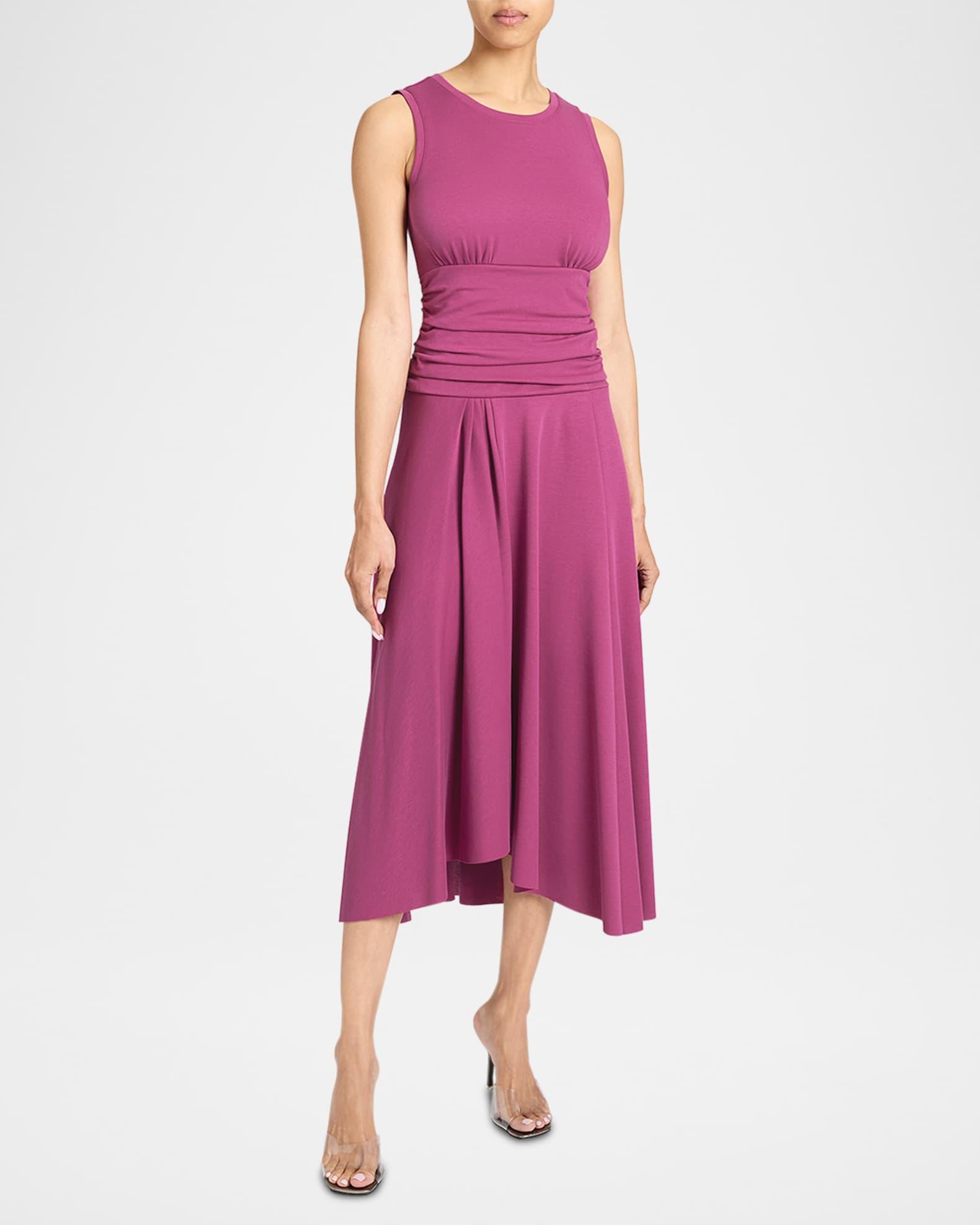 Josie Sleeveless Ruched Midi Dress Product Image