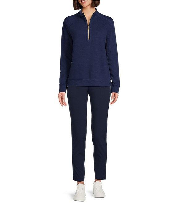 Lilly Pulitzer Ashlee Slub Terry Knit Luxletic Mock Neck Long Sleeve Pullover Product Image