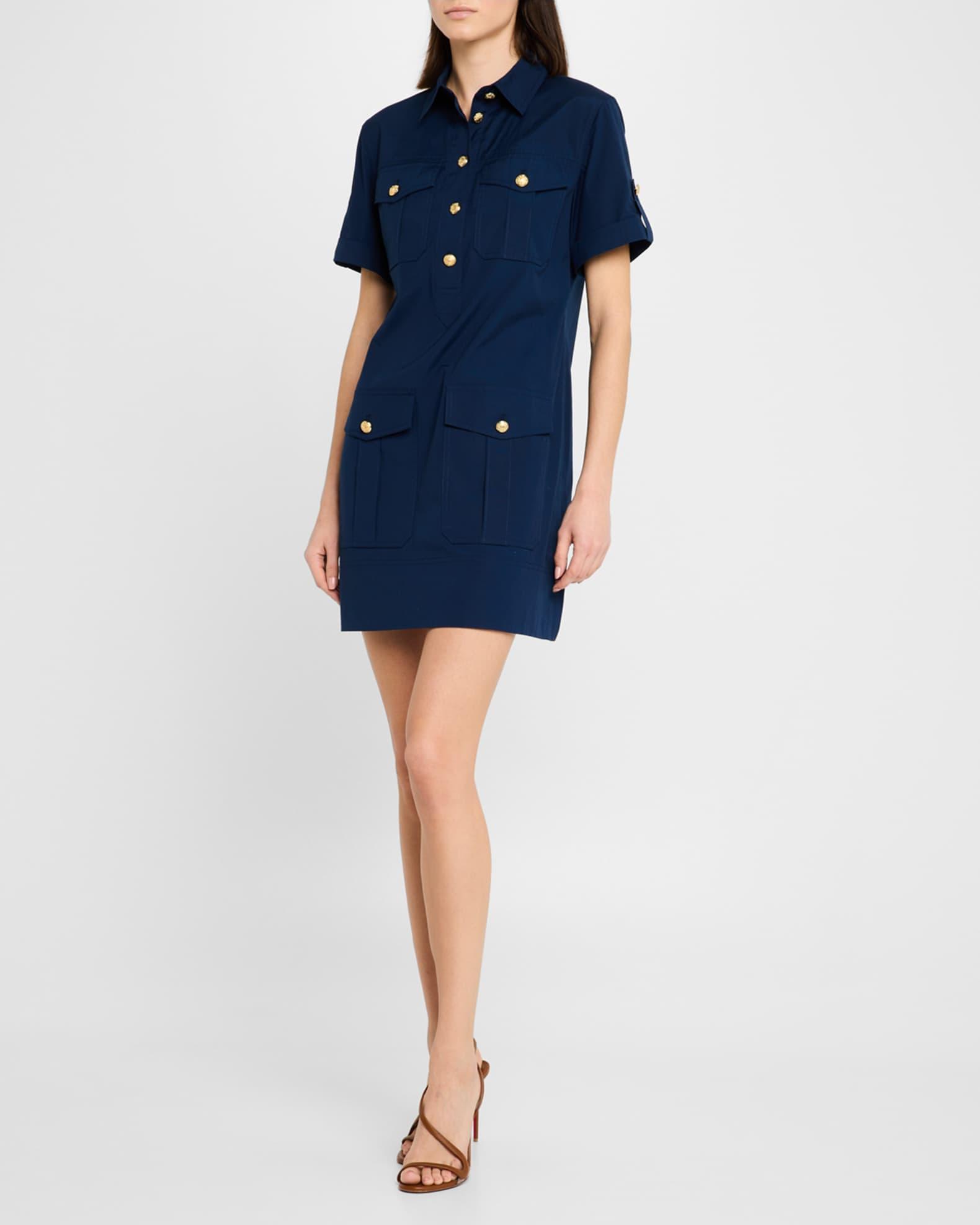 Lucca Short-Sleeve Cotton Shirtdress Product Image