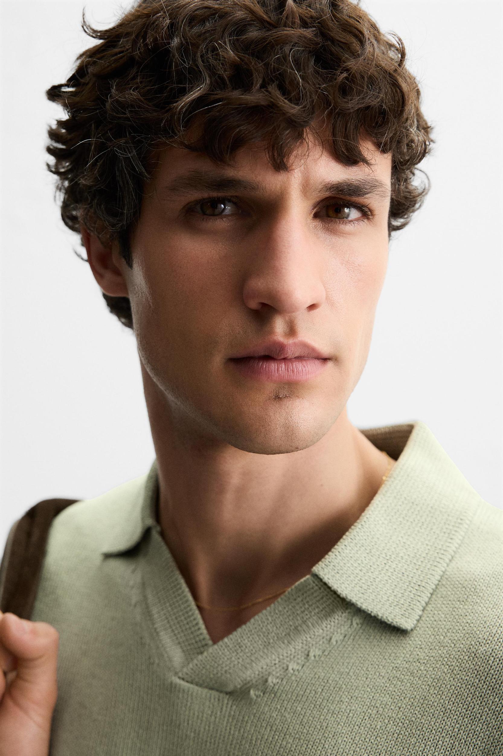 TEXTURED KNIT POLO Product Image