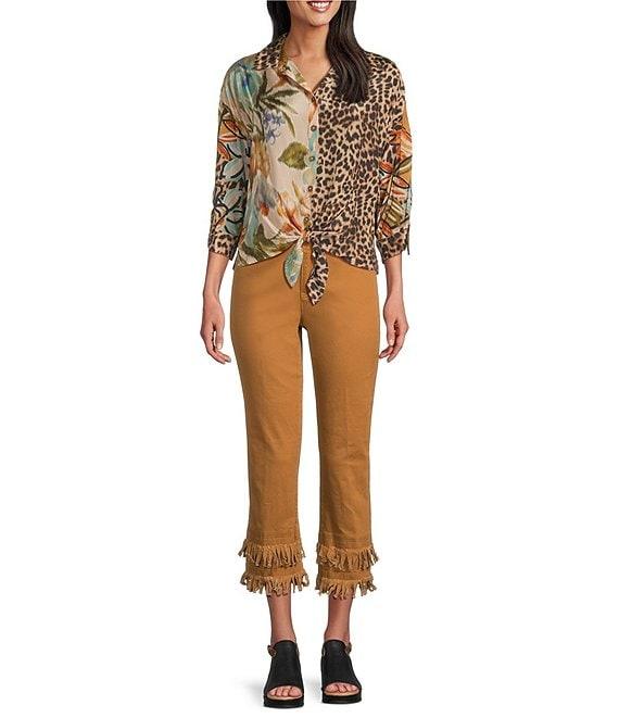 John Mark Straight Leg 5-Pocket Fringe Hem Crop Jeans Product Image