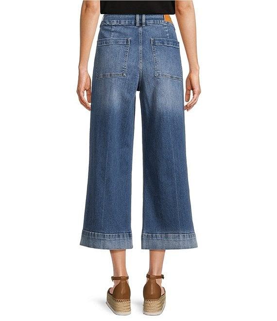 Dear John Audrey High Rise Wide Leg Tonal Wide Hem Cropped Jeans Product Image