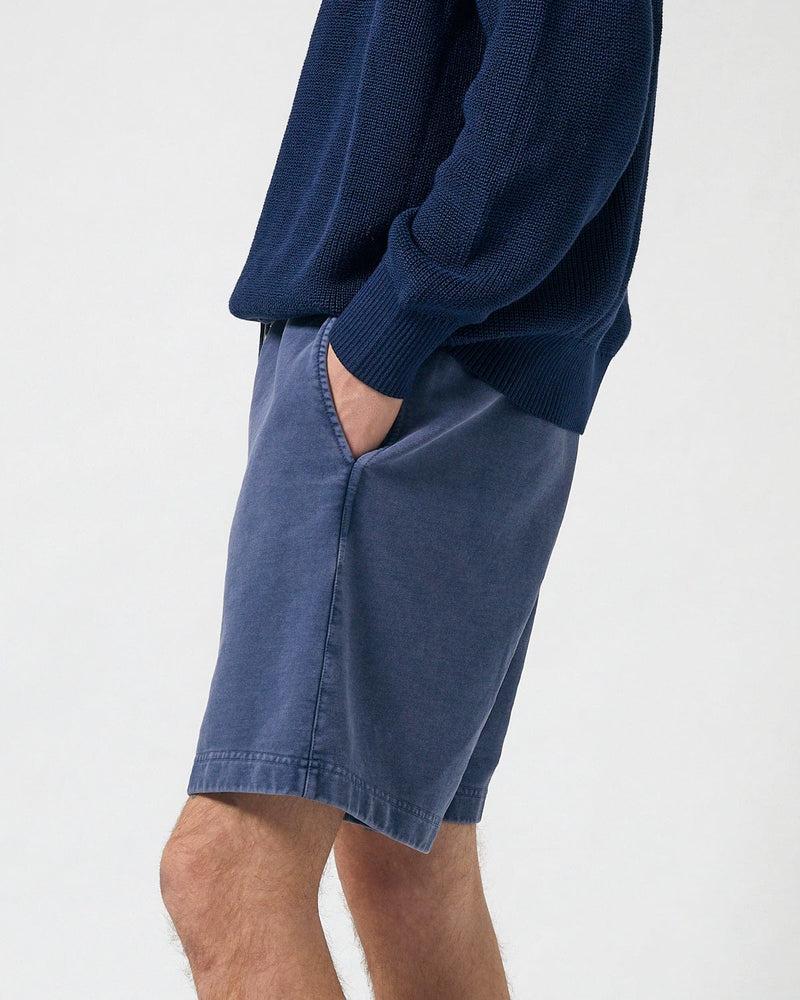 French Terry Garment Dyed Shorts - Blue Product Image