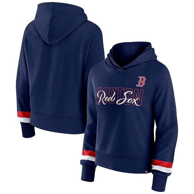 Women's Fanatics Branded Navy Boston Red Sox Over Under Pullover Hoodie,  Product Image