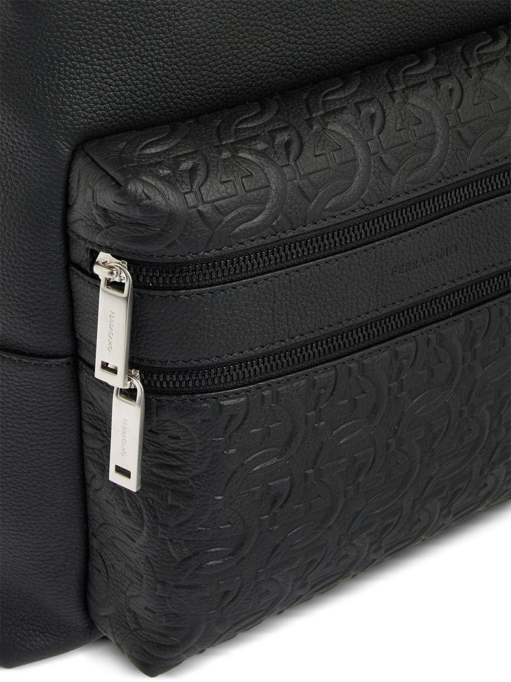 embossed-logo leather backpack Product Image