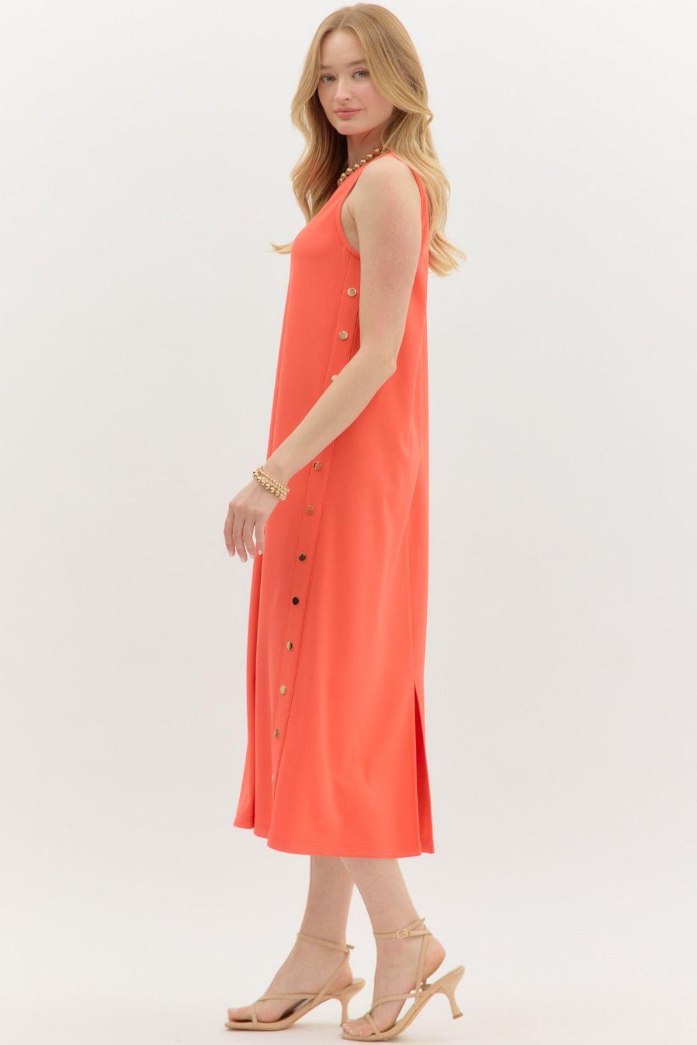 Coral Crush Midi Dress Product Image