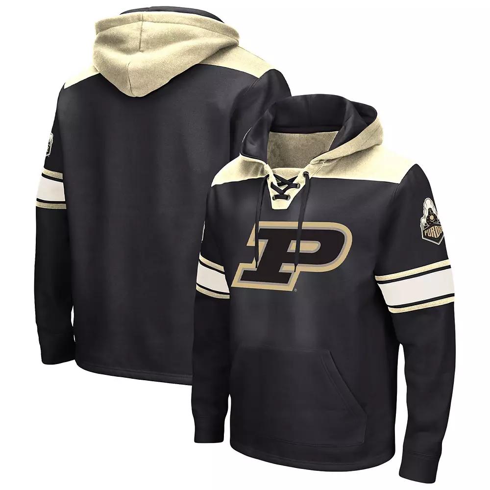 Men's Colosseum Black Purdue Boilermakers Big & Tall Hockey Lace-Up Pullover Hoodie,  Product Image