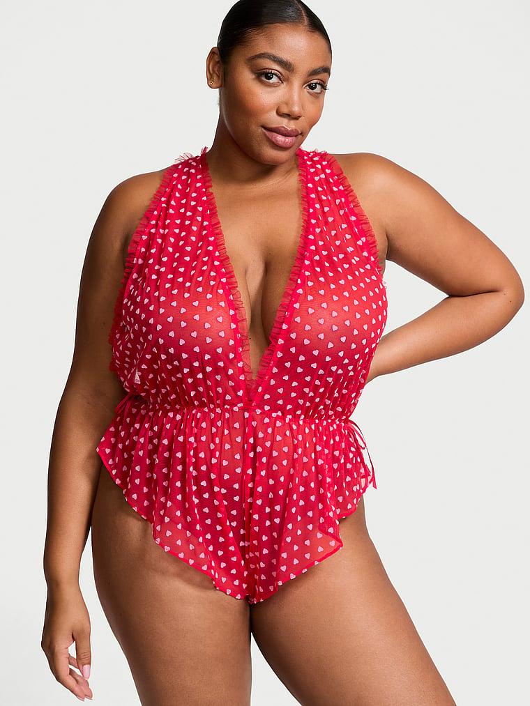 Tease Heart Mesh Romper Product Image