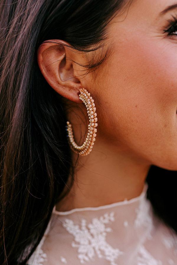 Humming Sweetly Hoop Earrings In Champagne Product Image