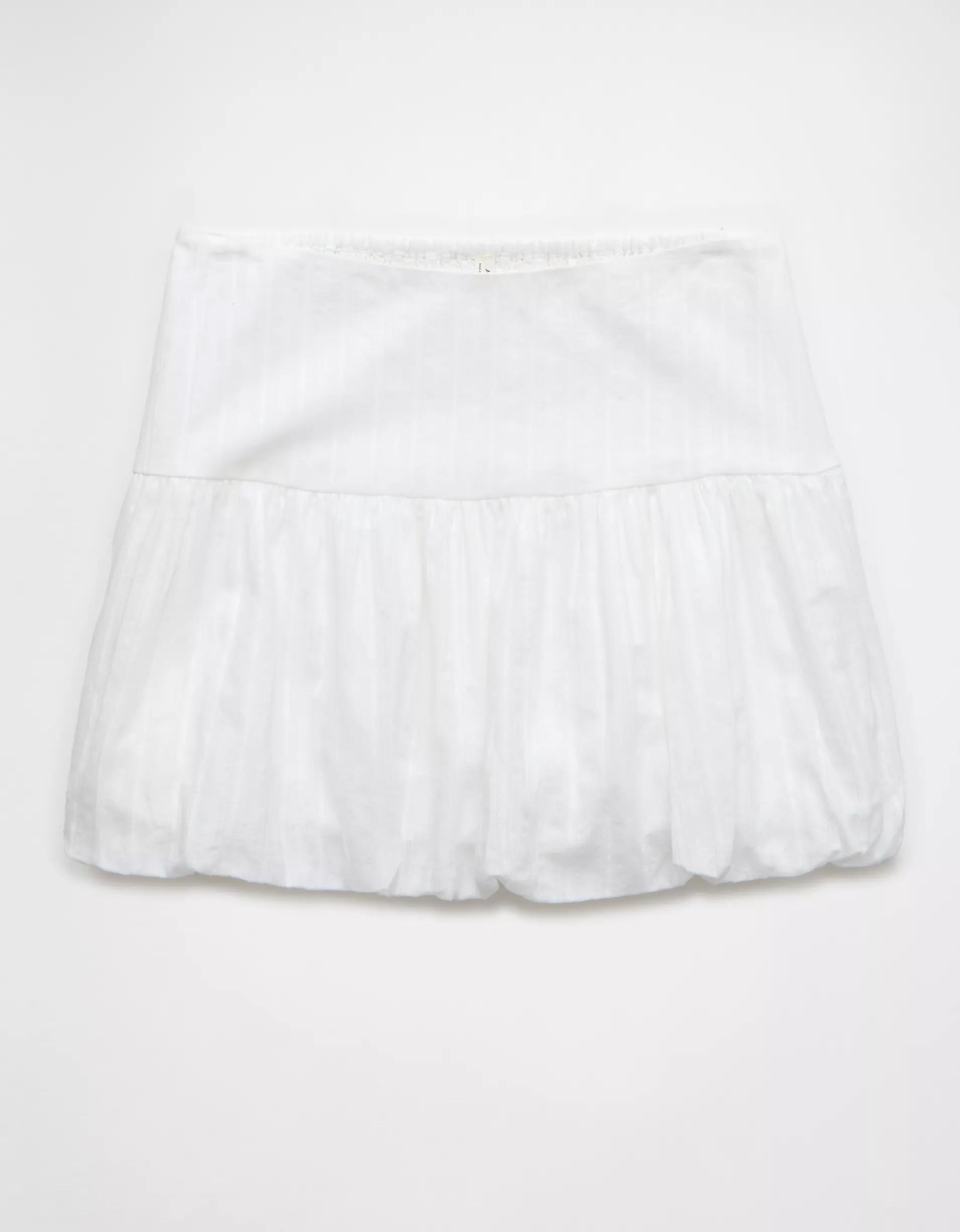AE High-Waisted Smocked Bubble Skirt Product Image