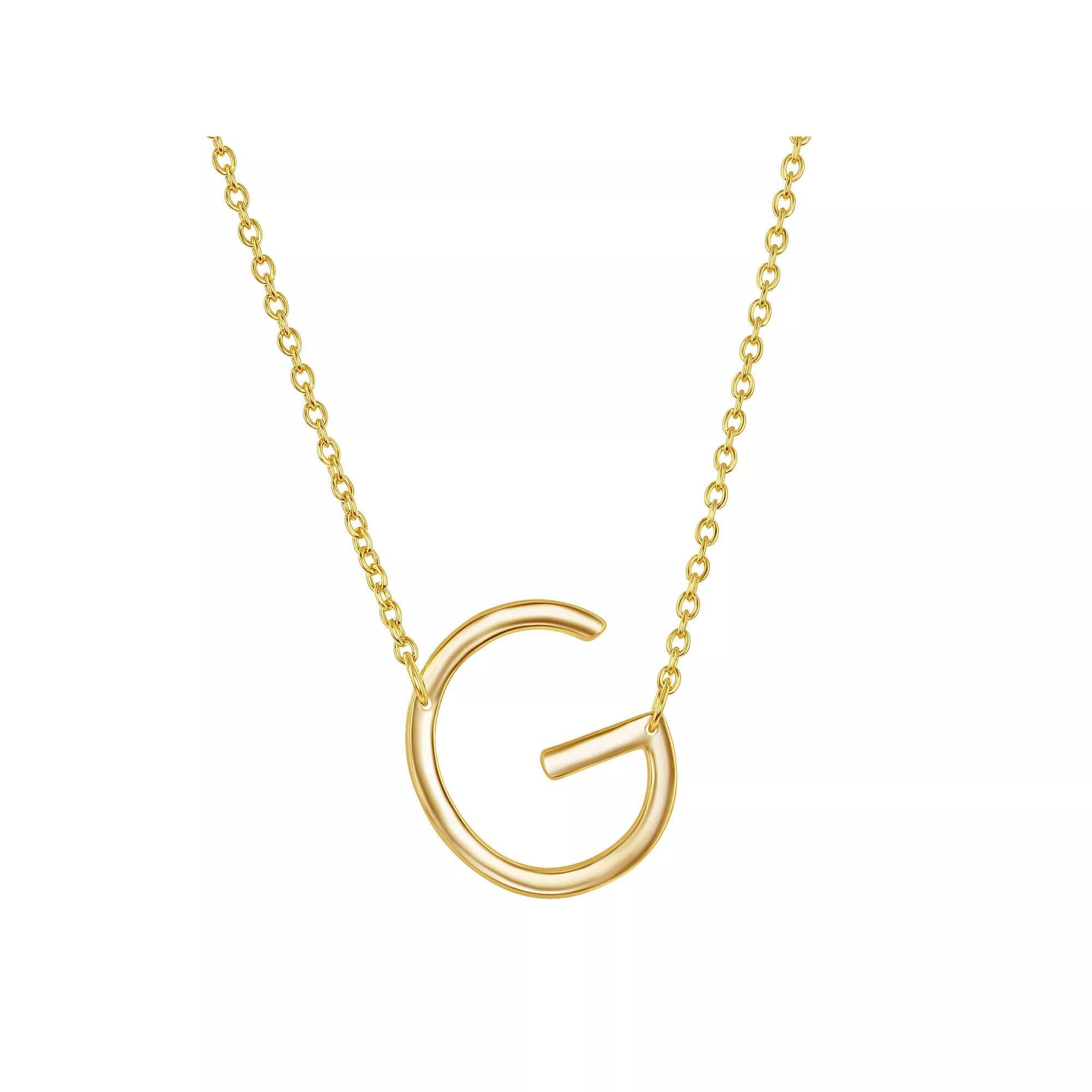 Sterling Silver Sideways Initial Necklace, Women's, Size: 16-18" ADJ, Gold Tone Z Product Image