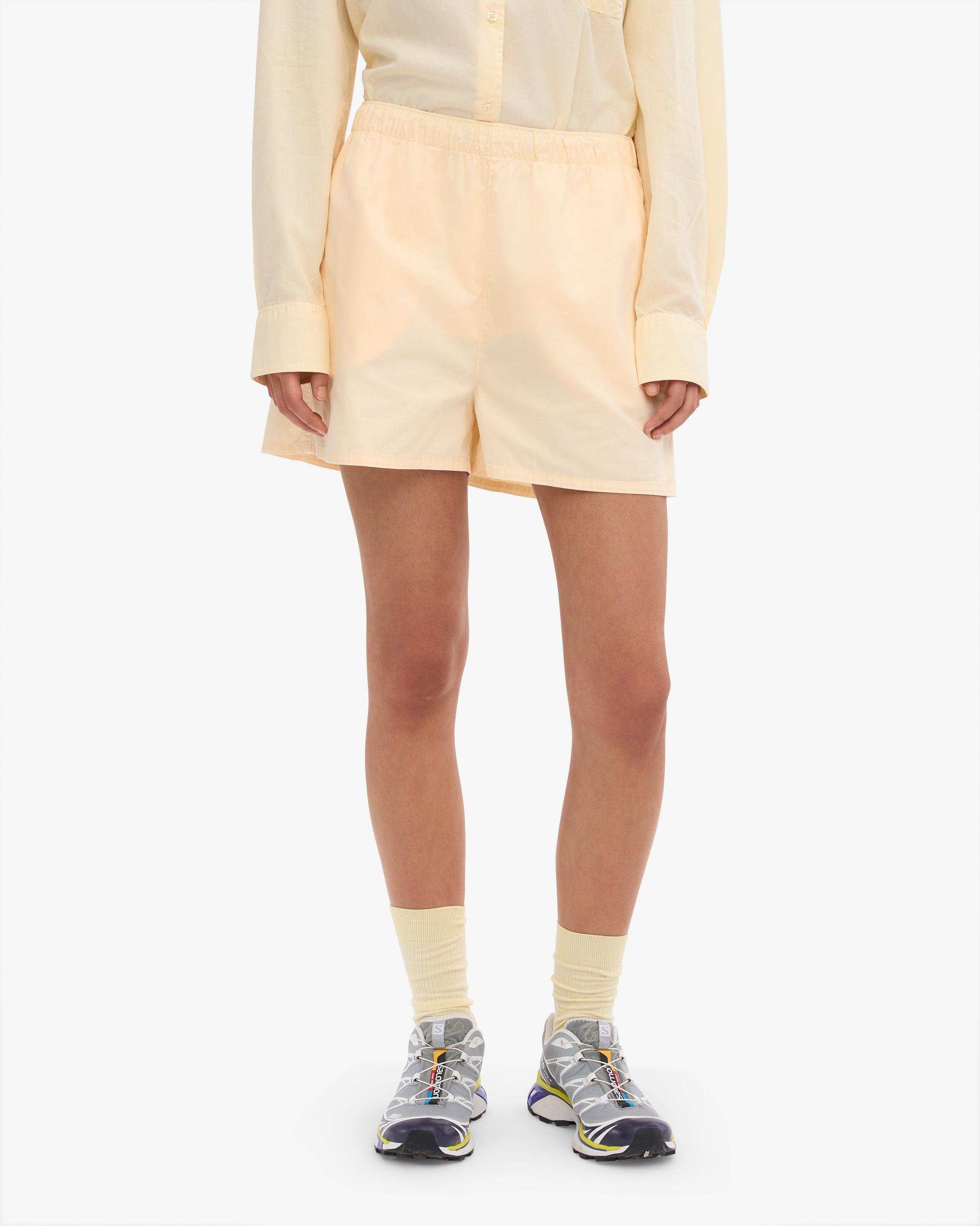 Women Organic Twill Shorts - Soft Yellow Product Image