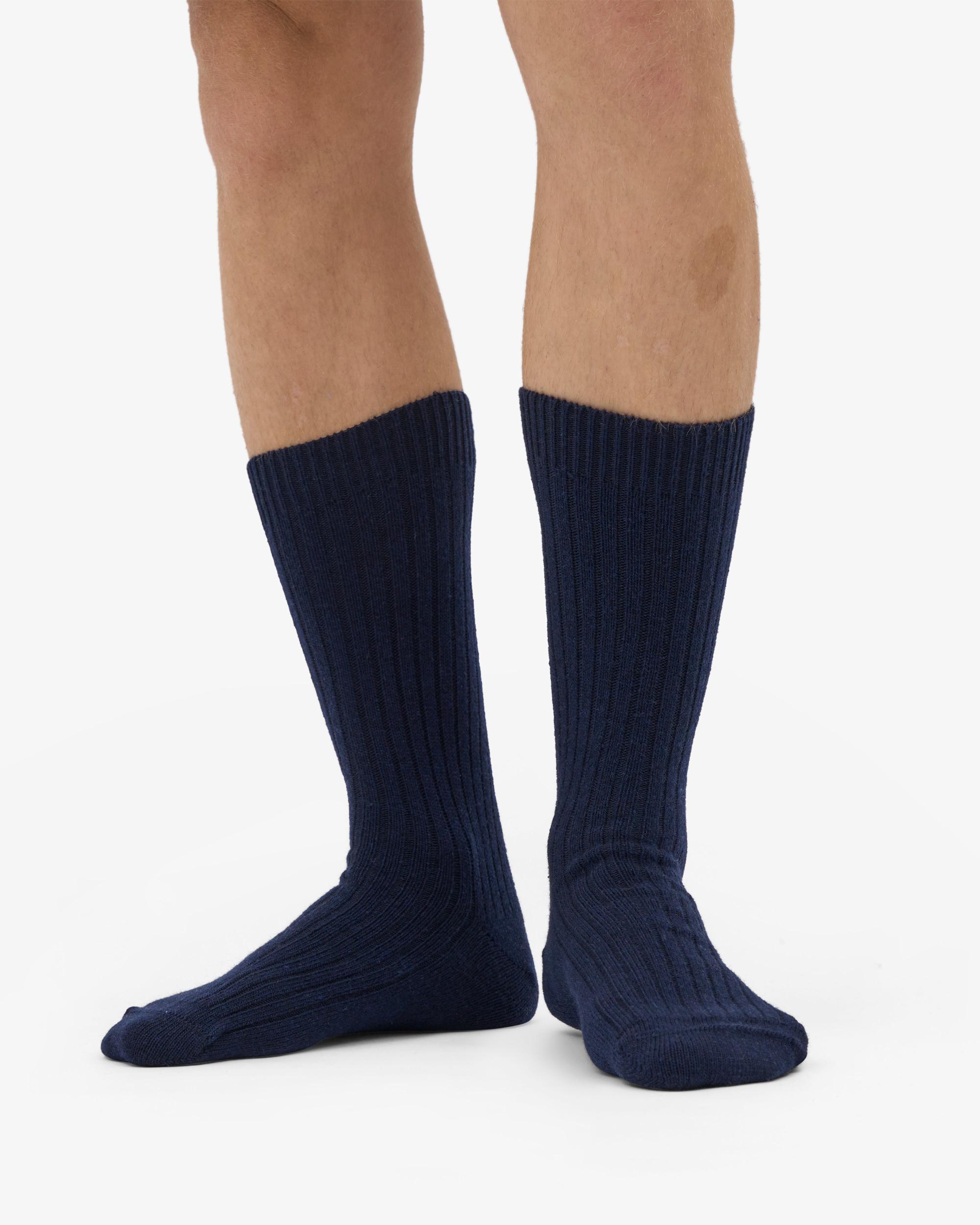Merino Wool Blend Sock - Deep Black Product Image