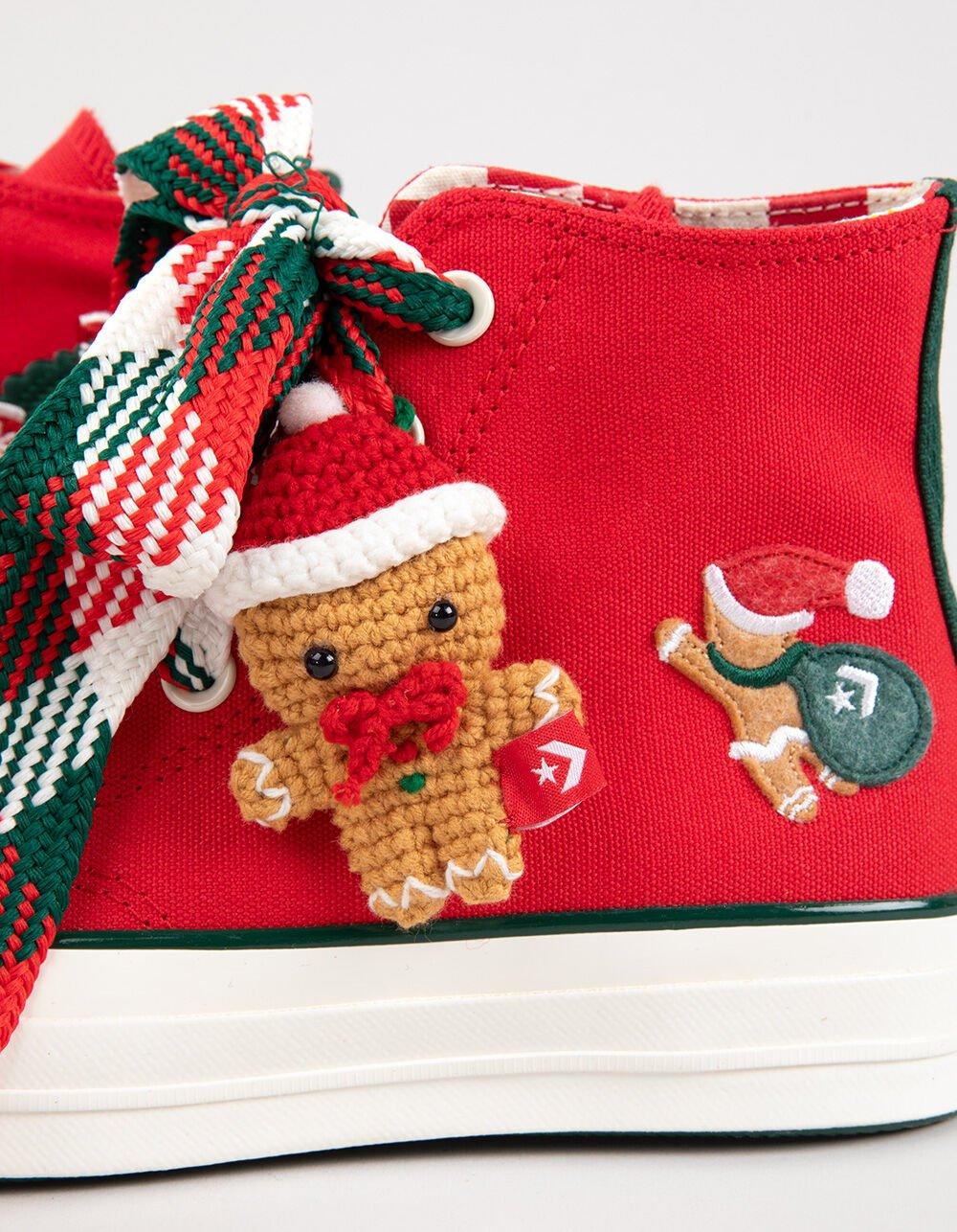 CONVERSE Chuck 70 Christmas High Top Womens Shoes - RED Product Image