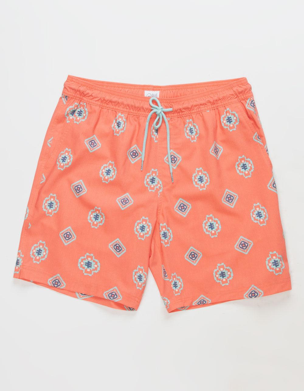 BLUE CROWN Drifter Mens 7" Swim Shorts - CORAL Product Image