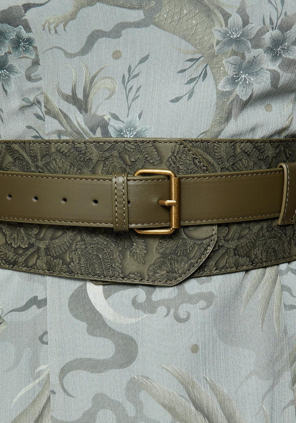 Cypress Paisley Debossed Buckled Waist Belt Product Image