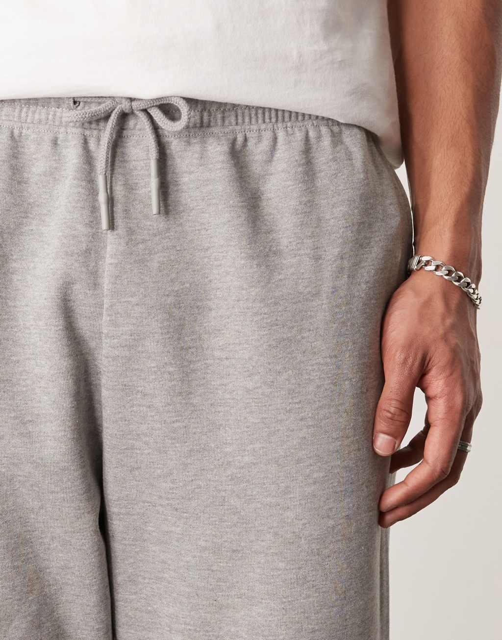 ASOS DESIGN essential tapered sweatpants in heather gray Product Image