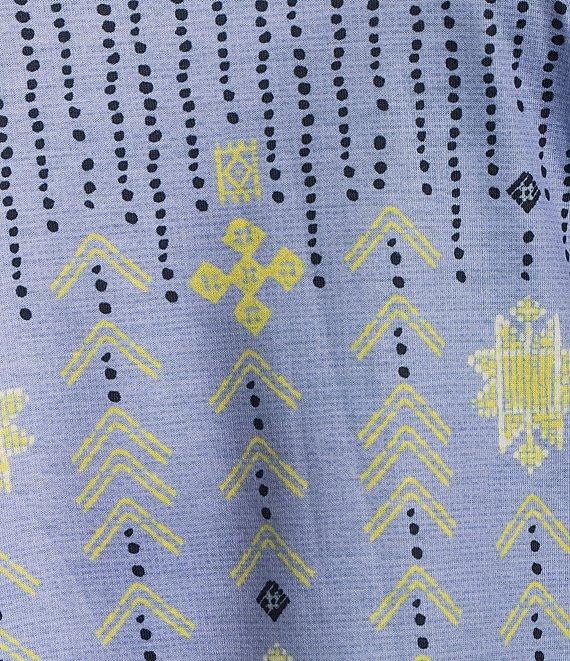 Allison Daley Embellished Folk Stitch Print 3/4 Sleeve Crew Neck Knit Top Product Image