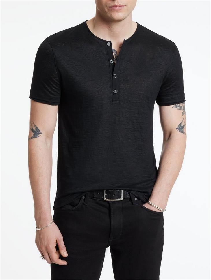 John Varvatos Bleeker Henley Tee Product Image