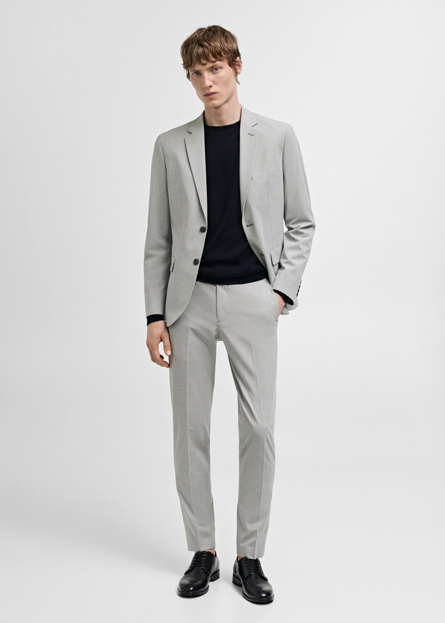 Stretch fabric super slim-fit suit trousers - Men | MANGO USA Product Image