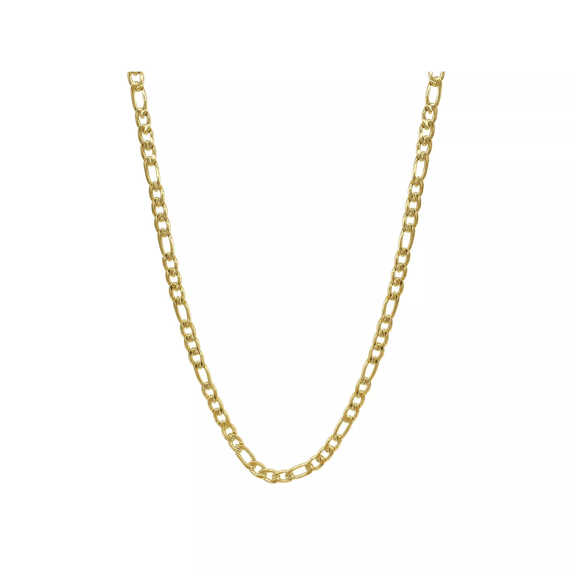 Adornia Stainless Steel Figaro Chain Necklace, Women's, Size: 24", Gold Tone Product Image