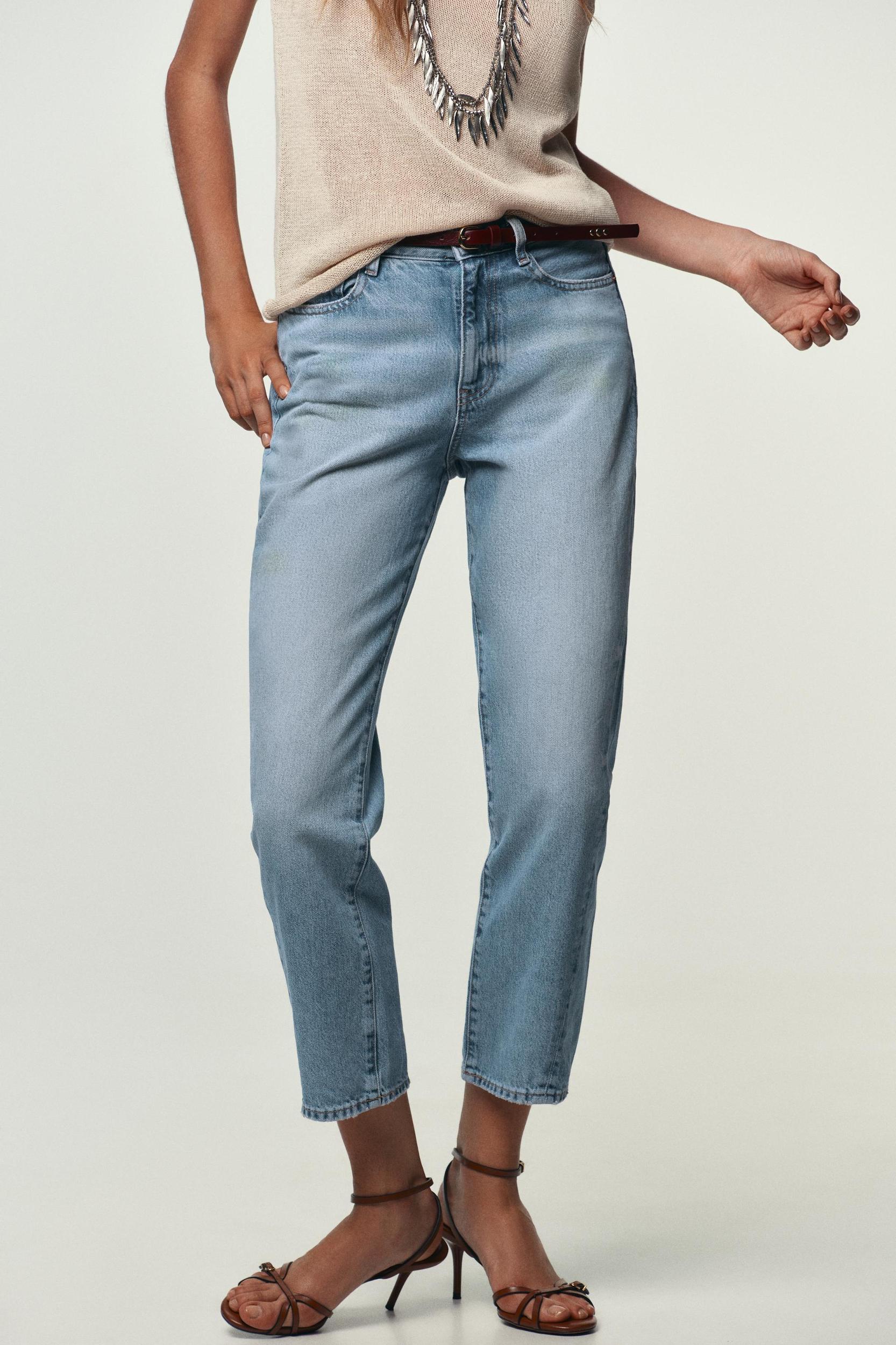 Z1975 NEW MOM FIT HIGH WAIST BELTED JEANS Product Image