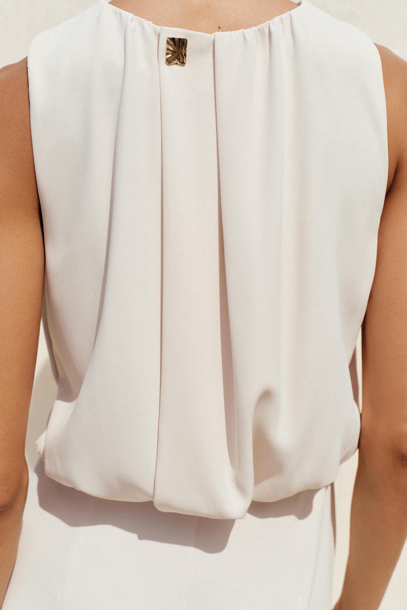 RUCHED WAIST MIDI DRESS Product Image