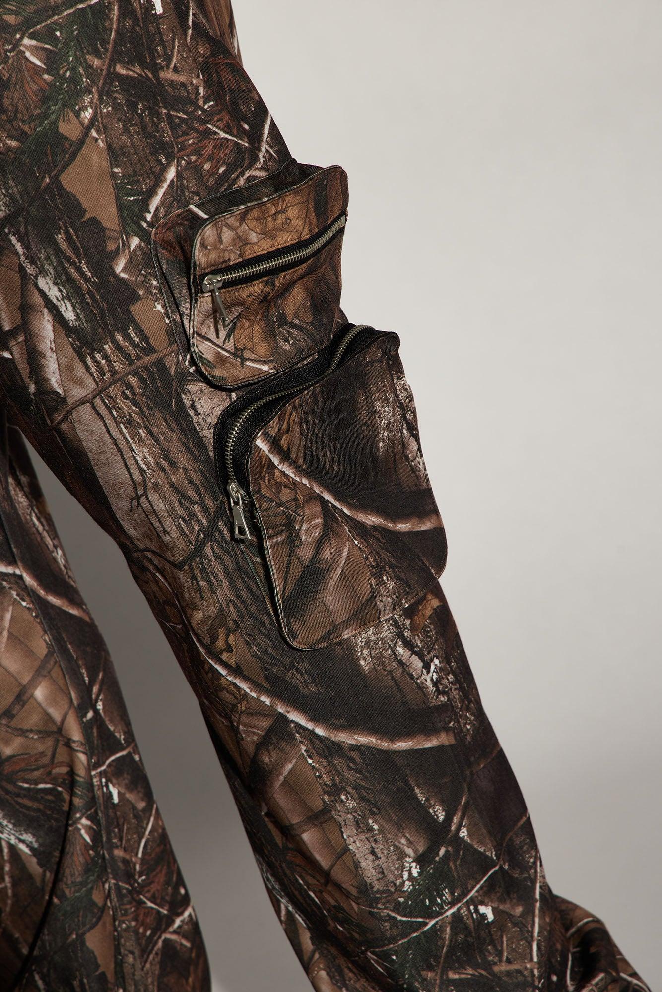 Tree Camo Cargo Flared Sweatpant - Camouflage Product Image