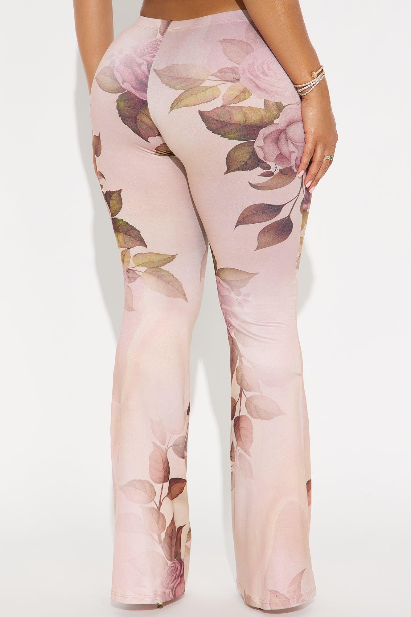 Botanical Cutie Floral Flare Pant - Taupe/combo Product Image