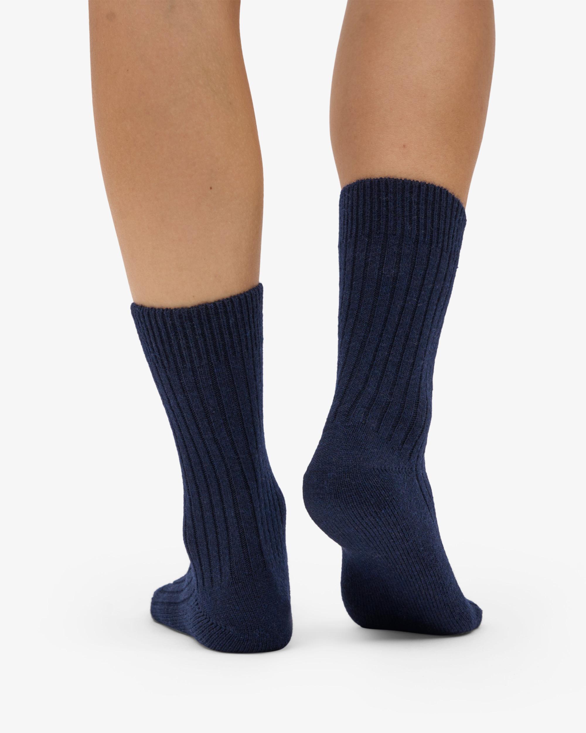 Merino Wool Blend Sock - Navy Blue Product Image