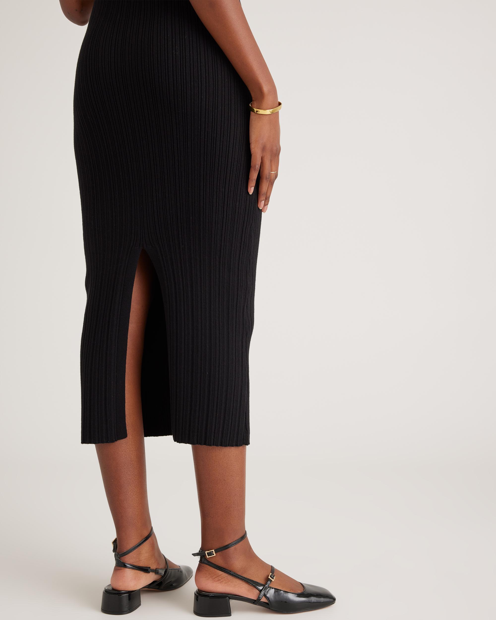 Quince | Women's Cotton Cashmere Ribbed Sleeveless Midi Dress Size XS Product Image