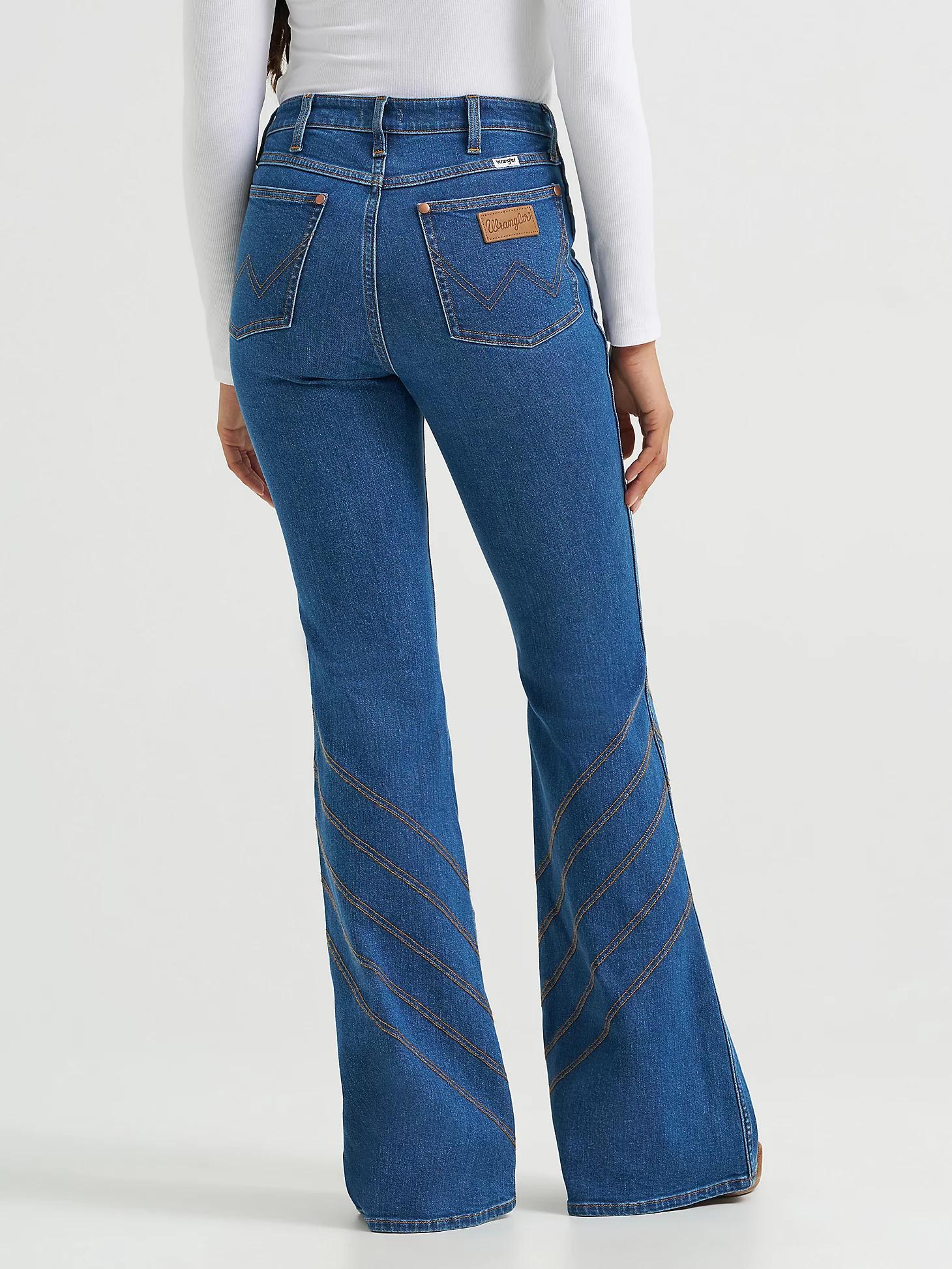 Women's High Rise Stitch Flare Jean in Carolina Product Image
