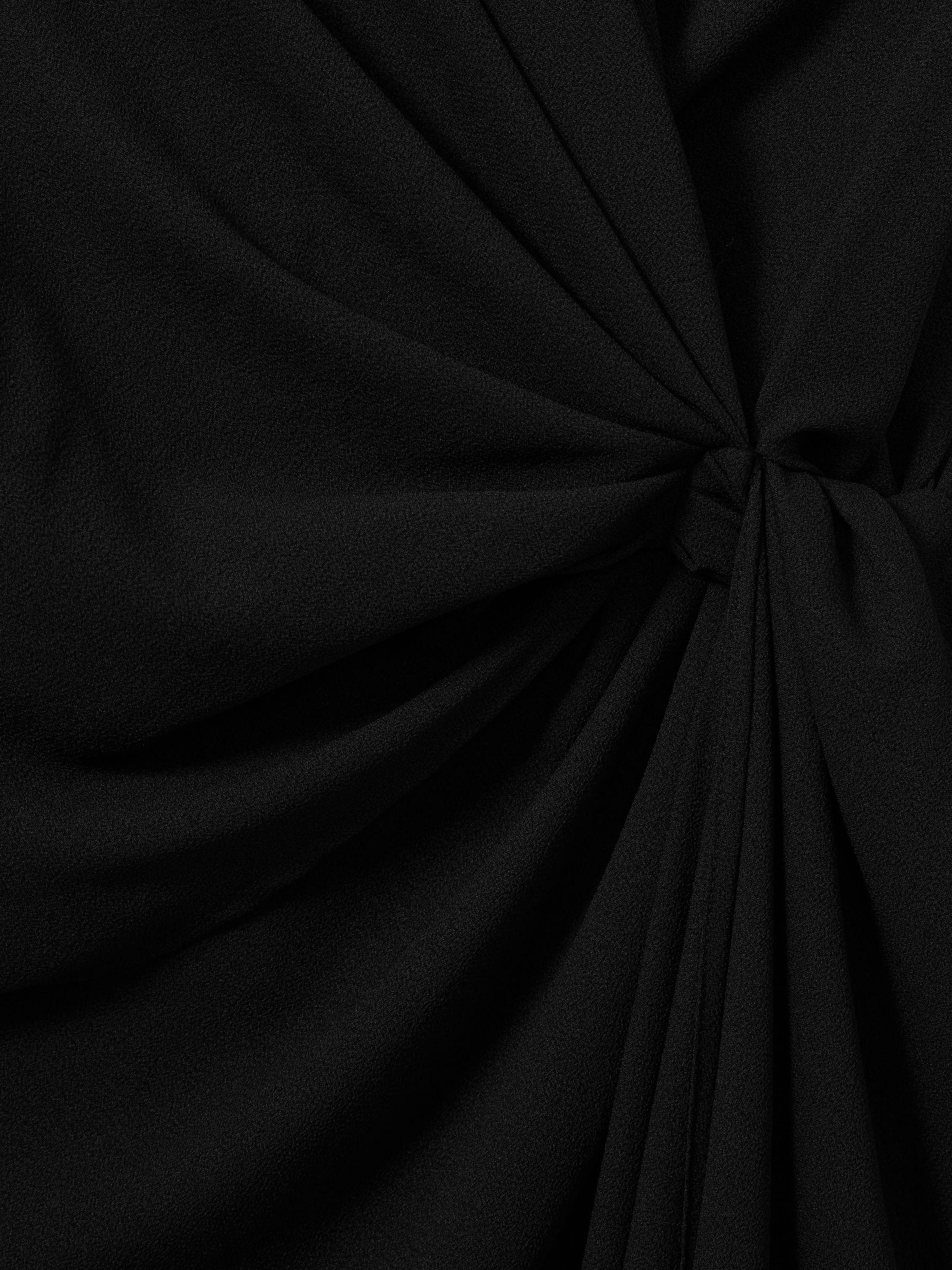 Wrap Front Twist Detail Midi Dress in Black Product Image
