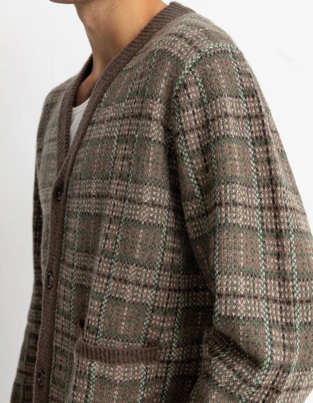 RHYTHM Mohair Criss Mens Cardigan - GREEN COMBO Product Image