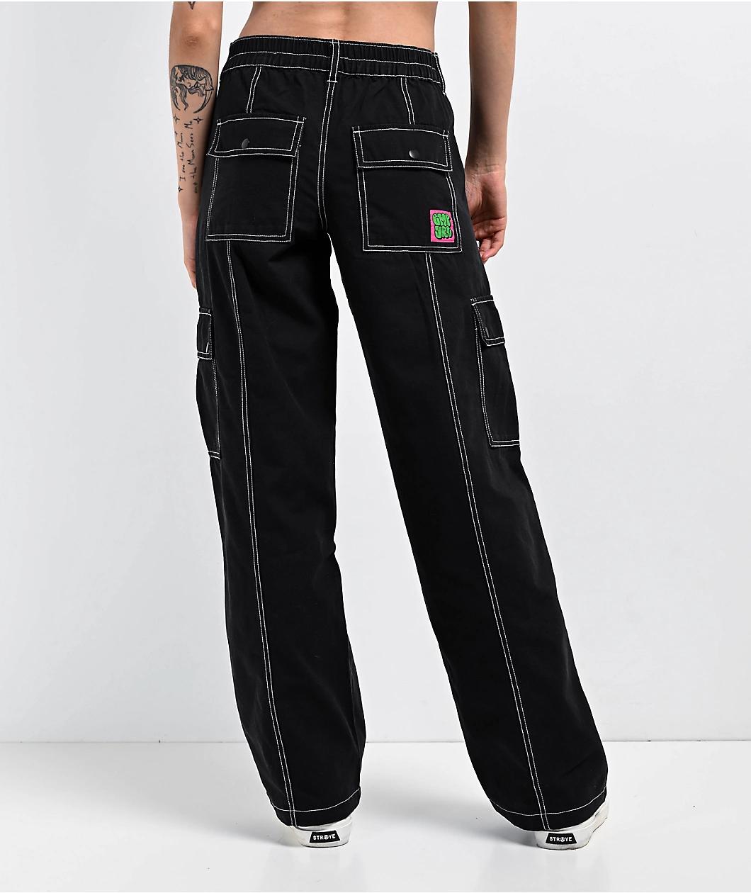 Empyre Alani Low Rise Black Relaxed Cargo Pants Product Image