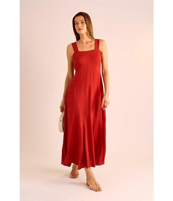 Vince Camuto Square Neck Sleeveless Shift Maxi Dress Product Image